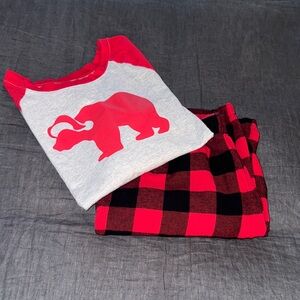Red and Gray Pajamas with Bear Design